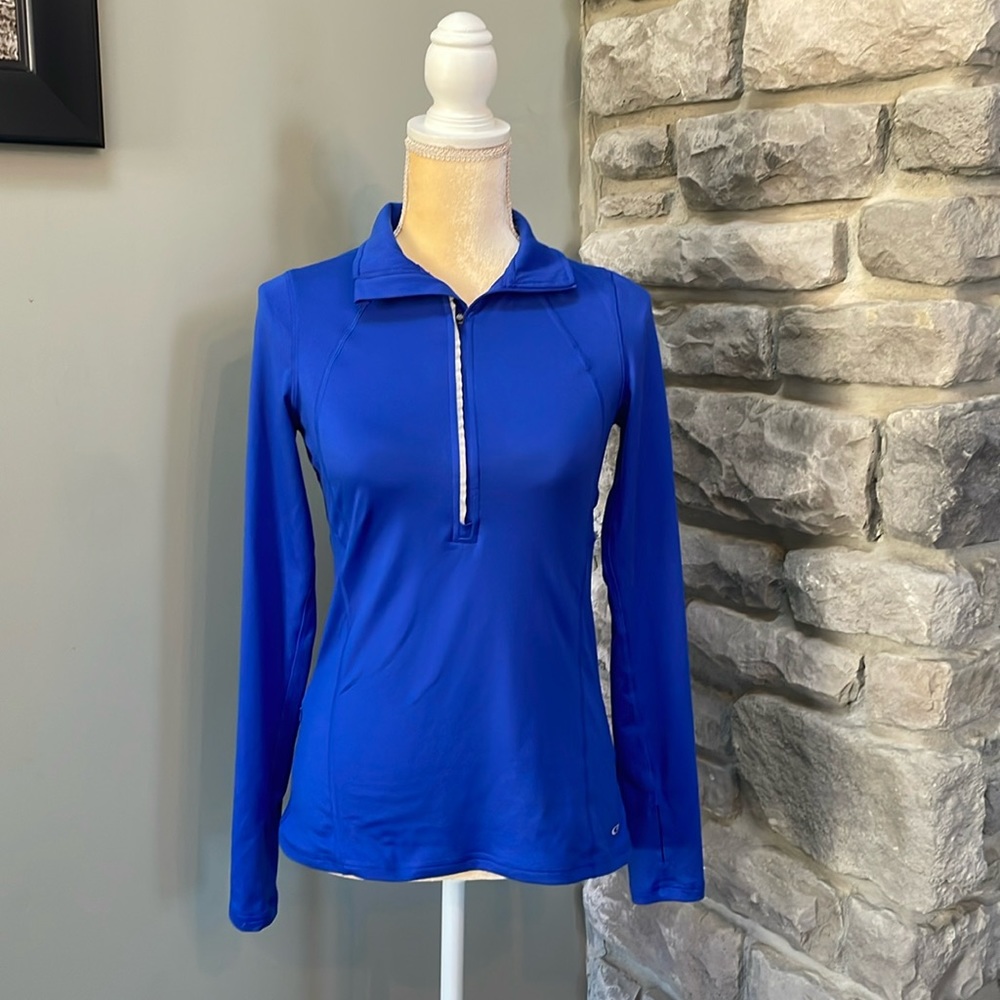 Champion DuoDry long sleeve quarter zip top, size XS, like new, blue